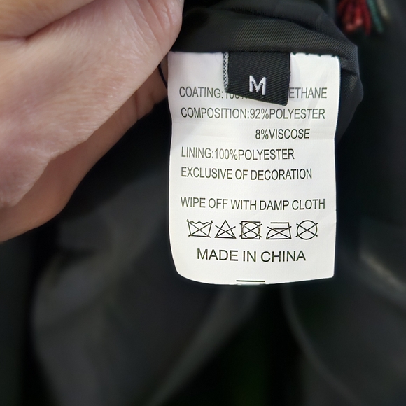 Black Floral Faux Leather Embroidered Stud Skirt - Picture 4 of 7